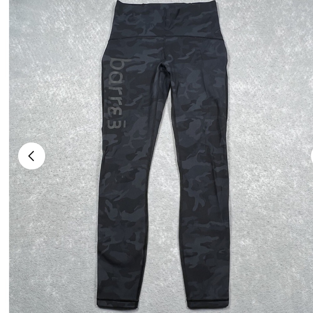 Lululemon x Barre Leggings Women’s Size XS Gray Black Camo Train Times Yoga Pant